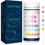EASYTEST 6 in 1 Aquarium Test Strips for Freshwater and Saltwater,150 Water Testing Strips for Fish Tanks, Ponds & Saltwater Tanks | Quick pH, Nitrate, Nitrite, Chlorine, Carbonate, Hardness