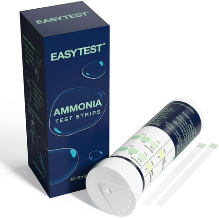 EASYTEST Aquarium Test Strips, 50 Strips Fish Tank Test Kit, ammonia Test Strips, Freshwater Saltwater Aquarium Water Test Kit