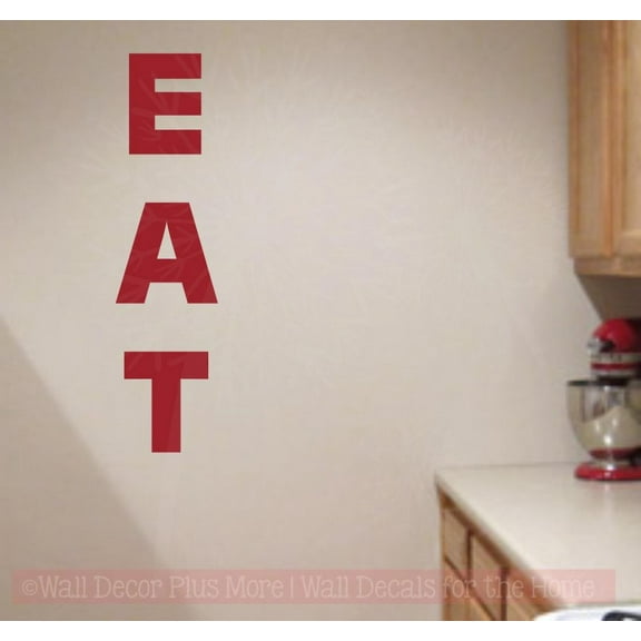 EAT Decor Letters Kitchen Decal Sticker Farmhouse Wall Decor Art for Dining Room Option 1 Red