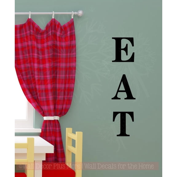 EAT Decor Letters Kitchen Decal Sticker Wall Decor Art for Dining Room Option 2 Black