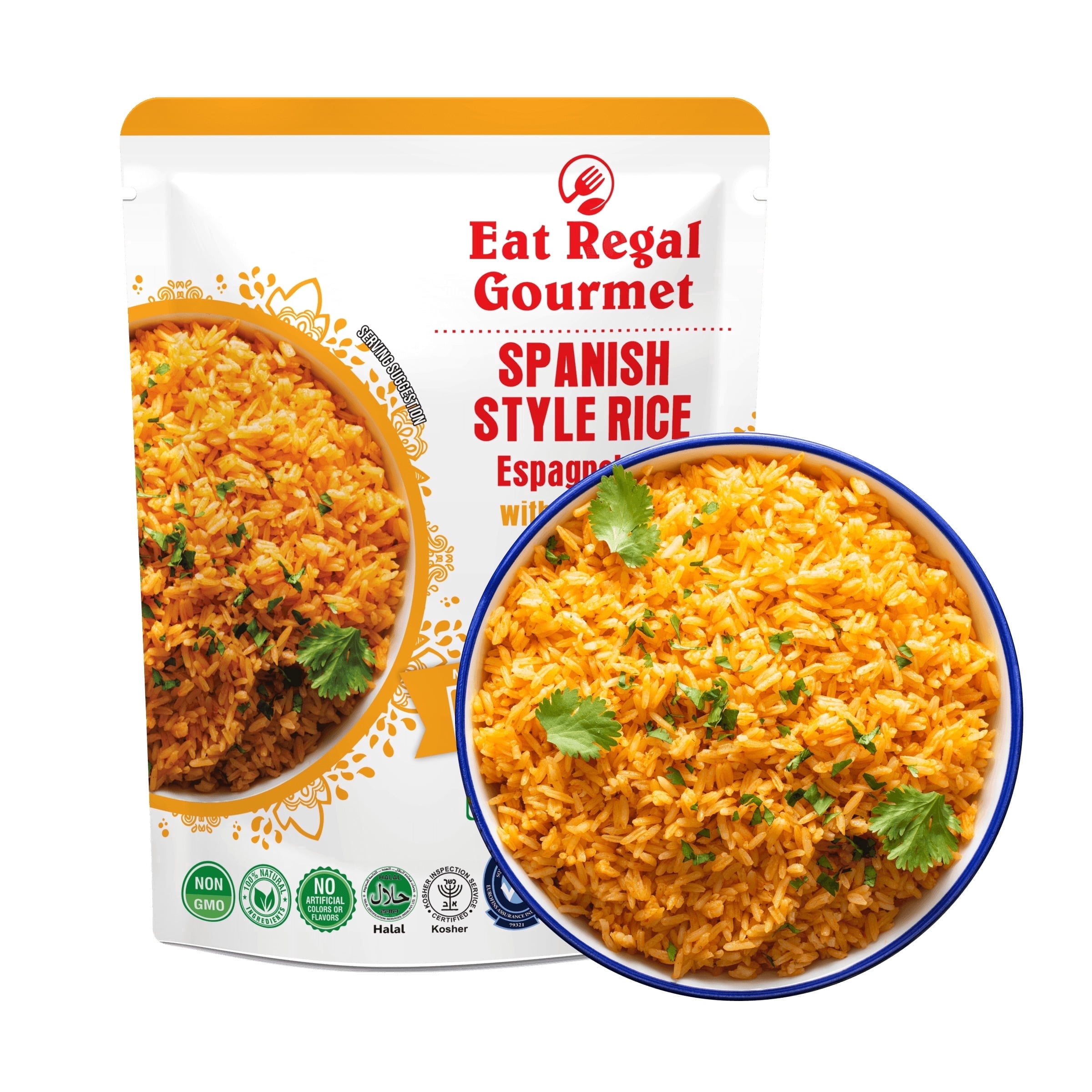 Eat Regal Spanish Rice with Tomatoes & Peppers, Microwave in 1 Minute, 8.8 oz (pack of 12), Shelf-Stable
