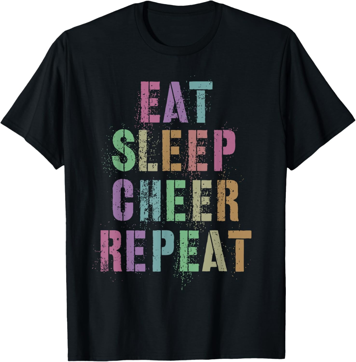 T-shirt Threadrock Coton T-shirt Fitted 'Girls Eat Sleep Cheer Repeat' - Marque Threadrock - 100% Coton - Pour Cheerleaders &amp; Fans Guns N Roses Tshirt