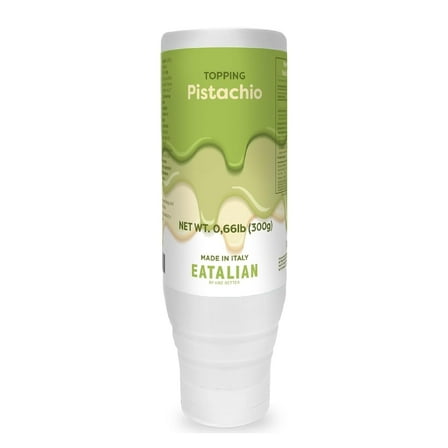 EATALIAN by AMZ BETTER Pistachio Flavoured Topping, Sweet Protein Cream in 10 oz/300g Squeezer, Made in Italy, Pistachio Sauce Ideal for Decorating Ice Cream, Desserts and Dubai Chocolate