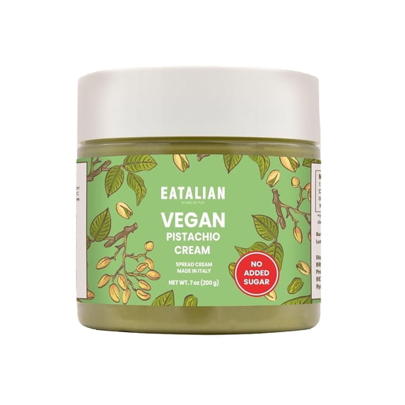 EATALIAN by AMZ BETTER Vegan Pistachio Cream Sugar Free, 7 oz/ 200g, Delicious sugar free vegan spread, ideal on bread, perfect with ice cream, Excellent for Dubai Chocolate, Made in Italy