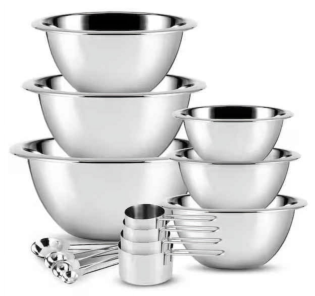 14-Piece Stainless Steel Nesting Mixing Bowl Set with Measuring Cups