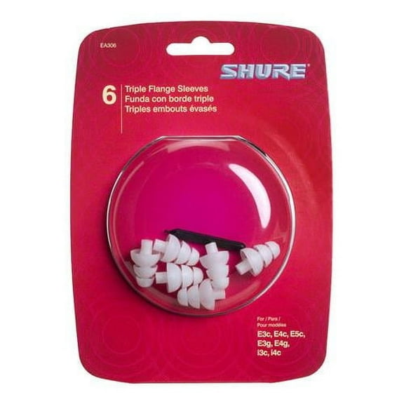 EATFL1-6 Triple Flange Sleeves for SE model earphones (except SE102MPA), SCL3, SCL4, SCL5, E3c, E4c, E5c, and E500 Versions