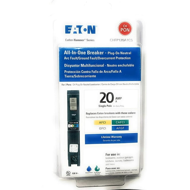 Eaton CH 20 Amp All In One AF/GF PlugOnNeutral BreakerNew Read 