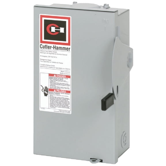 EATON CORPORATION Eaton Dg221Nrb Outdoor Safety Switch, 120/240V, 30-Amp, Gray Three Pack