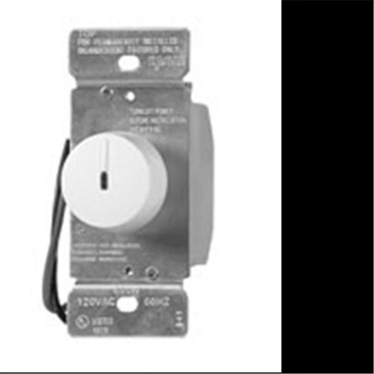 Ivory and White Rotary Dimmer Switch, 600W, 120V