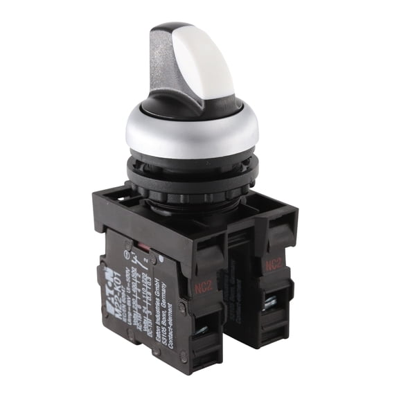 EATON M22-WK3-K22-P Momentary Selector Switch Push-Button Kit, 22mm, 1NO/1NC, 3-Position, Black