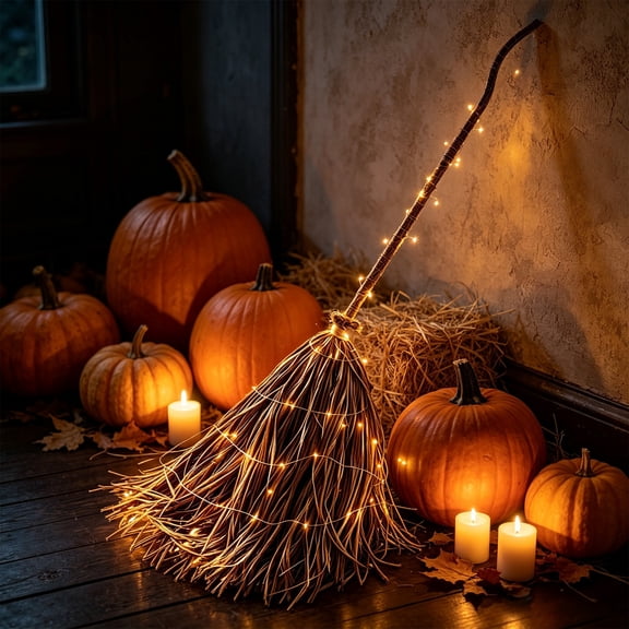 EAUFUM Light Up Witch Halloween Figurines 5 Ft Iron Frame, Warm White LED Ghost Halloween Decor Wrapped Glowing Figure, Fall Lights Indoor for Outdoor Yard Porch