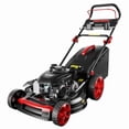 thumbnail image 1 of EAYSG 21-Inch 201cc 4-Cycle Gas Walk-Behind Push Lawn Mower, 3-in-1 Mulching, Side Discharge & Rear Bag, 7-Position Height Adjustment, Lightweight Steel Deck, Black, 1 of 7