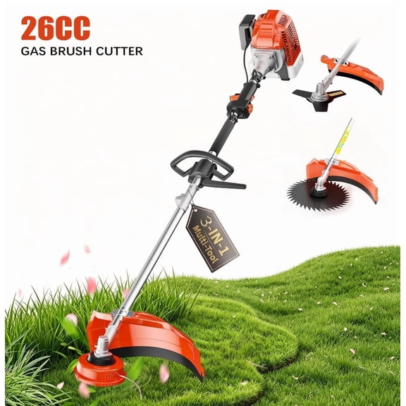 EAYSG 26CC 2-Cycle Gas Weed Wacker, 3-in-1 Gas Powered String Trimmer with Easy Start, Anti-Vibration Handle & Shoulder Strap, for Lawn Garden Edge Trimming