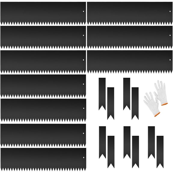 EAYSG 33FT Galvanized Steel Landscape Edging, 10 Pack 40" x 6" Metal Edging for Landscaping with 10 Stakes & Gloves, Metal Garden Edging Border for Yard, Tree Rings, Pathway, Divider