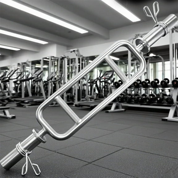 EAYSG 34" Olympic Triceps Bar , 200LB Capacity Chrome Weightlifting Bar for Deadlifts, Squats, Shrugs, Arm Workouts - Home Gym Strength Training Equipment