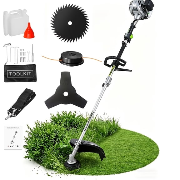 EAYSG 36cc Weed Wacker Gas Powered, 3 in 1 String Trimmer/Edger 17'' with 10'' Brush Cutter,Rubber Handle & Shoulder Strap Included