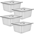 thumbnail image 1 of EAYSG 4 Packs 1/2 Size x 6" Deep Stainless Steel Hotel Pan，22 Gauge/0.7mm Thick Steam Table Pan Anti Jam Steam Table Pan with Lid,Stainless Steel Container, 1 of 7