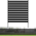 thumbnail image 1 of EAYSG 42" H x 38" W Heavy-Duty Metal Outdoor Privacy Fence Panel, Rustproof AC Unit & Trash Can Screen, No-Dig Installation with 12" Ground Stake, Expandable Design - Black, 1 of 7