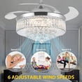 thumbnail image 1 of EAYSG 42” Silver Modern LED Ceiling Fan with Remote Control and Timer, 1 of 7