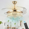 thumbnail image 1 of EAYSG 42 inch Ceiling Fans with Lights Remote Control 3 Color 6 Speed Timer Chandelier Fan Gold, 1 of 6