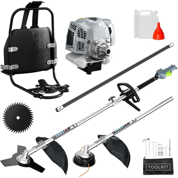 EAYSG 52CC 3‑in‑1 Backpack Gas Weed Wacker – String Trimmer, Brush Cutter with 3/40‑Tooth Blades, 2HP 2‑Stroke Engine, Ergonomic Harness, Safety Lock, 8500RPM, Ideal for Lawn & Garden