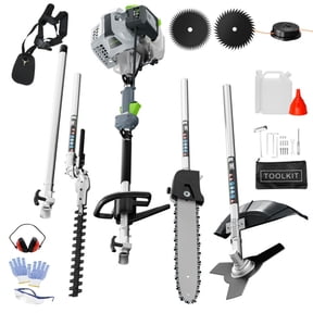 EAYSG 6-in-1 Gas Powered Multifunctional Trimmer Kit, 52cc 2-Cycle Engine, 17 String Trimmer, 10 Brush Cutter, 8.7 ft Long Reach Pole Saw, Hedge Trimmer, Chainsaw, 270 Rotatable Head