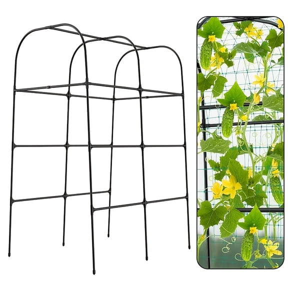 EAYSG 7.2FT Metal Garden Arch Trellis for Climbing Plants, Heavy Duty Rustproof Steel Support for Cucumbers Squash & Melons, Easy Assembly Outdoor Trellis for Vegetables and Flowers
