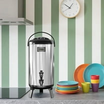 EAYSG Insulated Beverage Dispenser 3.2 Gallon, Stainless Steel Hot & Cold Drink Dispenser with Spigot & Thermometer, 12L Large Capacity for Parties, Coffee, Tea, Iced Water