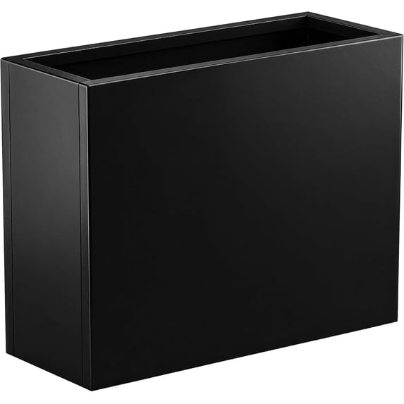 EAYSG Metal Planter Box 30” x 12” x 24”, Heavy Duty Tall Rectangle Planter Box with with Drainage Holes & Rust-Proof Coating, Modern Outdoor/Indoor Black Planter Box for Porch, Garden, Patio, Yard
