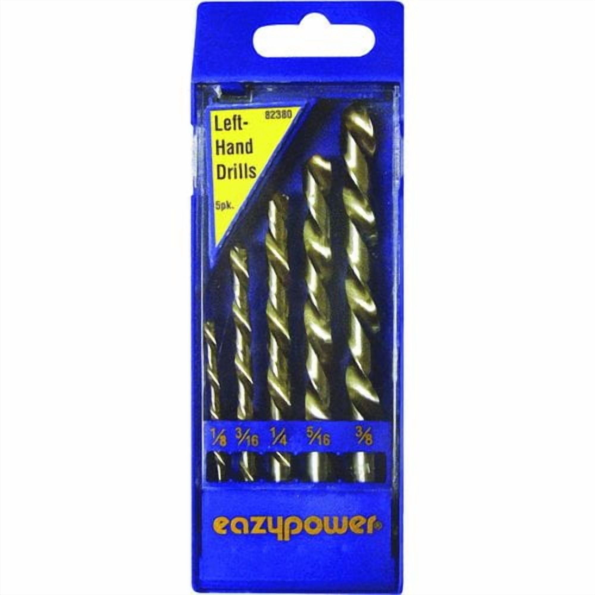 TianFei EAZYPOWER 82380 5Piece 1/8"-3/8" Left Handed M2 High Speed Steel Drill Bit Set — Professional & DIY Use, Standard Battery Platform