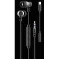 thumbnail image 1 of Black Wired Earphones with Mic and USB-C Adapter, 3.5mm Jack, 1 of 4
