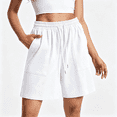 thumbnail image 1 of Lorvain Women's High Waisted Gym Shorts with Pockets, Loose Fit Wide Leg Athletic Running Lounge Shorts, 1 of 8