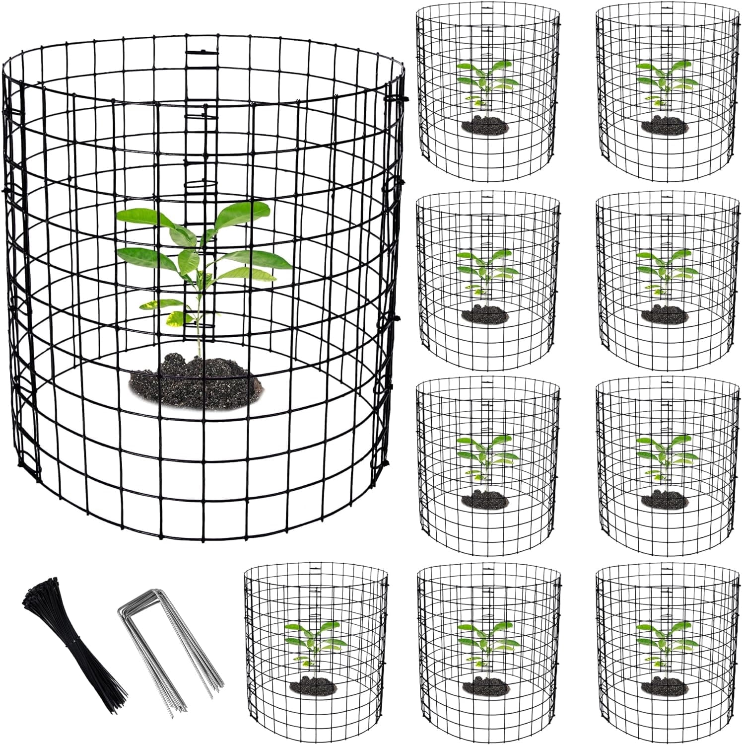 Ebaokuup 10 Pcs 12" x 12" Metal Mesh Plant Cages for Animal Protection