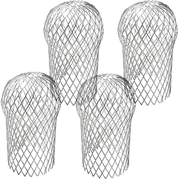 Ebaokuup Gutter Guard 4-Pack, Expandable Aluminum Downspout Strainer to Prevent Blockage from Leaves, Debris and Rodents