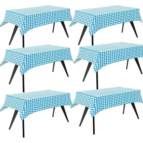 EBAOKUUP 6 Pcs Oktoberfest Tablecloth- 54" x 108" Oktoberfest Bavarian Flag Check Tablecovers Blue Diamonds Bavarian Tablecover for German Oktoberfest Themed Party Decorations