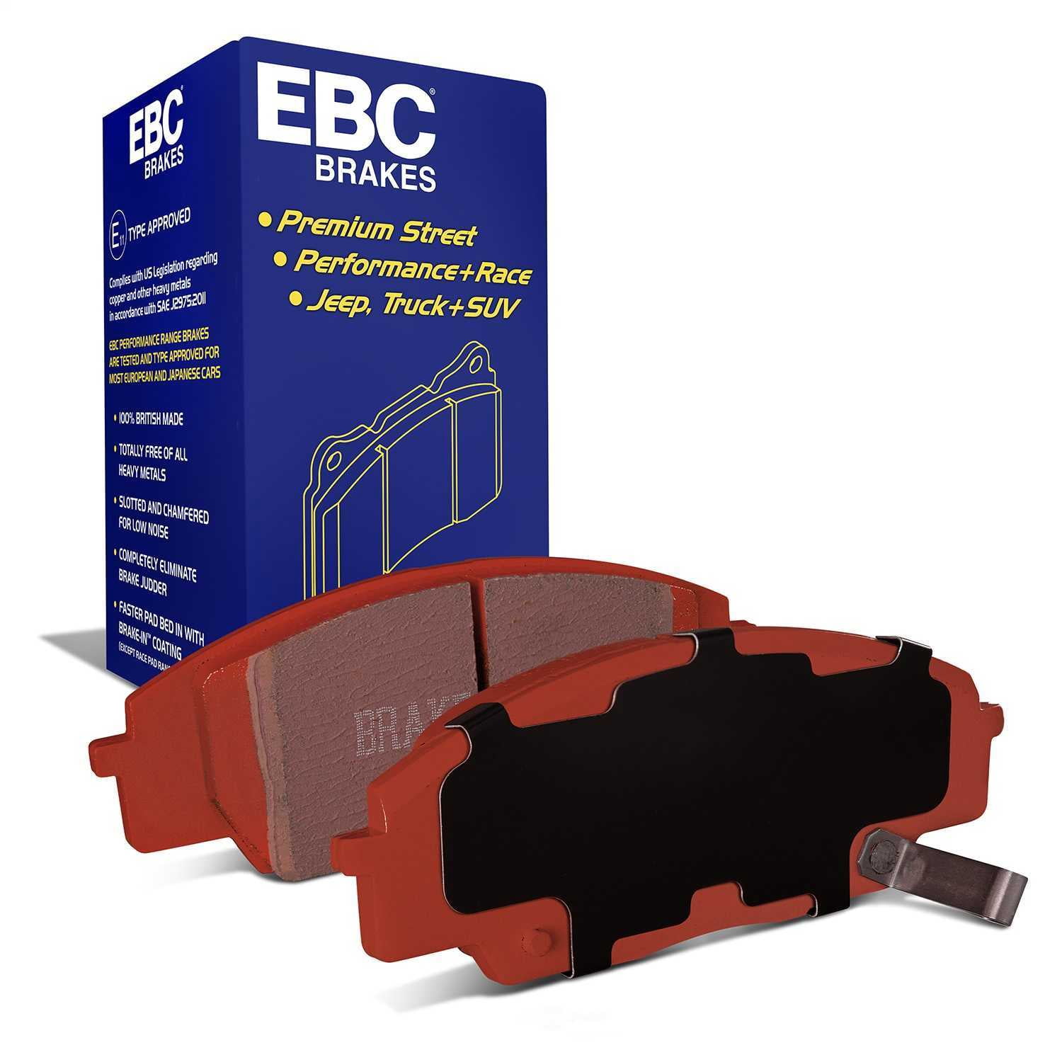 EBC 07-11 Acura CSX (Canada) 2.0 Type S Redstuff Front Brake Pads Fits select: 2006-2011 HONDA CIVIC, 2002-2006 ACURA RSX