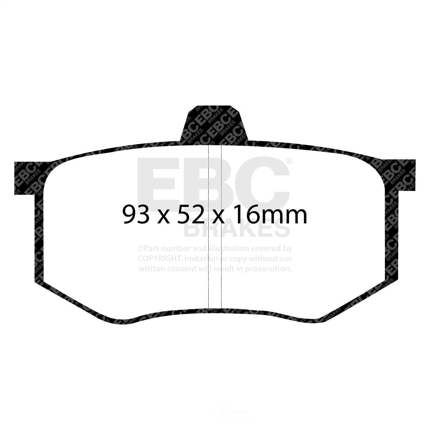 EBC 08-16 Mitsubishi Lancer Evo 10 2.0 Turbo (1 piece rotor) Ultimax2 Rear Brake Pads Fits select: 2008,2011-2015 MITSUBISHI LANCER EVOLUTION GSR