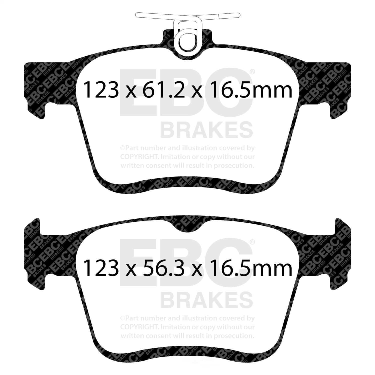 EBC Brakes DP22153 Greenstuff 2000 Series Sport Brake Pads, FMSI Pad No. D1761 Solid 272mm Dia