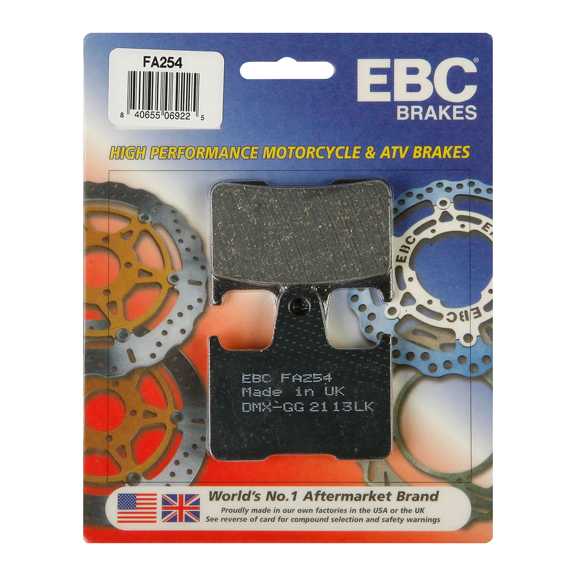 EBC 15-254 FA254 Brake Pads Honda VT750 Harley Davidson XL1200 883