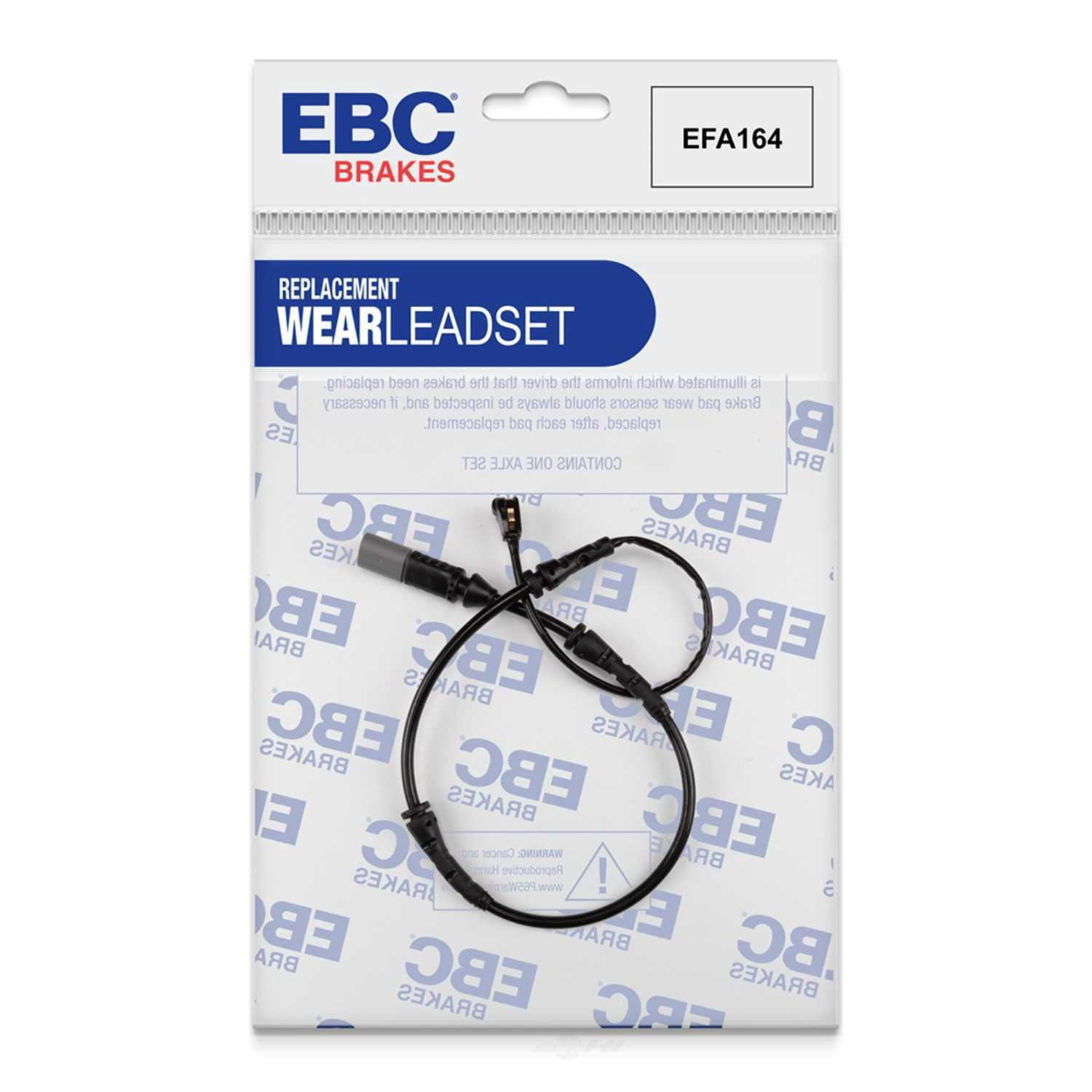 EBC Brakes EFA164 Brake Wear Lead Sensor Kit, For FMSI Pad No. D1609 380mm Dia. 30mm Thick