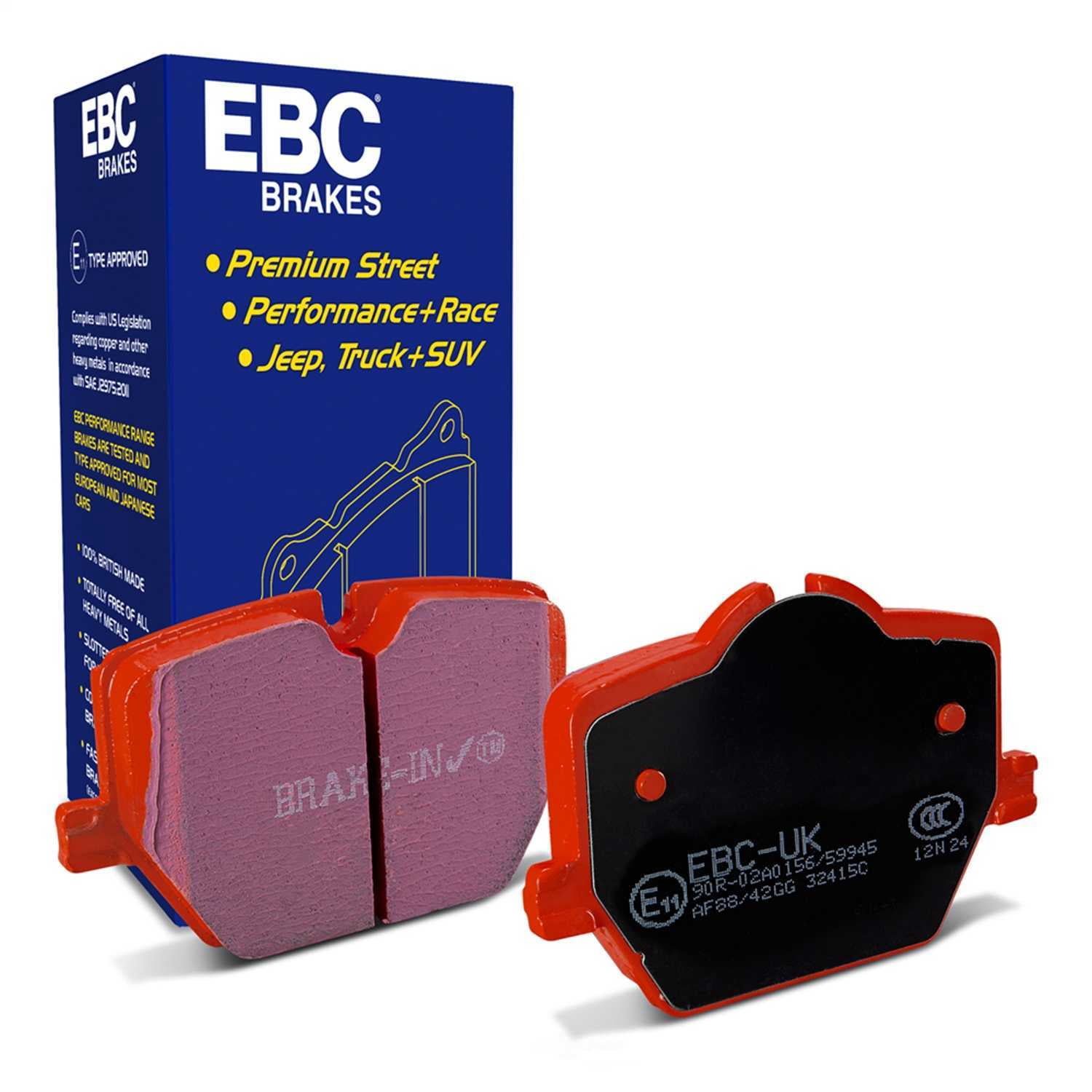 EBC Brakes DP32415C Redstuff Ceramic Low Dust Brake Pads, FMSI Pad No. D2220 Vented 345mm Dia. 64mm