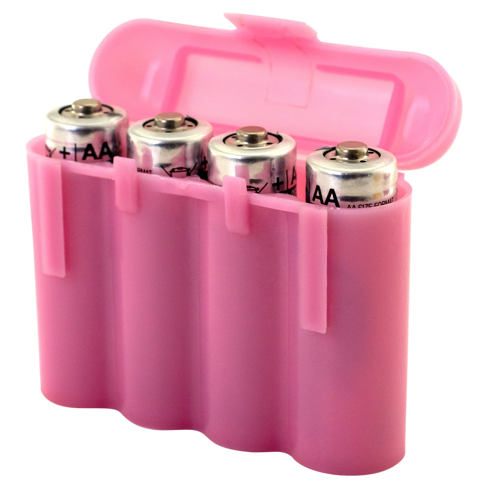 EBC Battery AA AAA Pink Plastic Battery Storage Case Holder Box USA