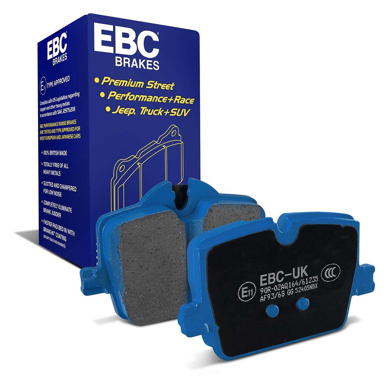 EBC Brakes DP52405NDX Bluestuff NDX Full Race Brake Pads, FMSI Pad No. D2221 Vented 330mm Dia. 64mm