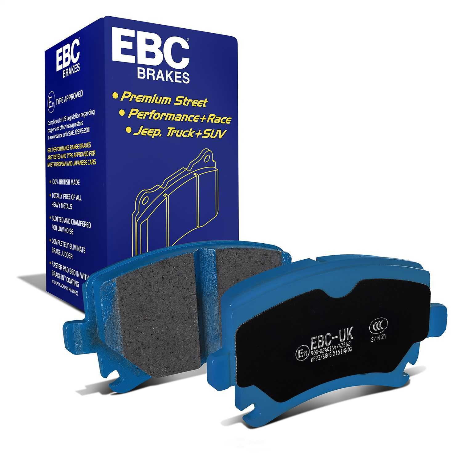EBC Brakes Bluestuff NDX Trackday Brake Pad Set Fits select: 2005-2007,2009-2018 VOLKSWAGEN JETTA