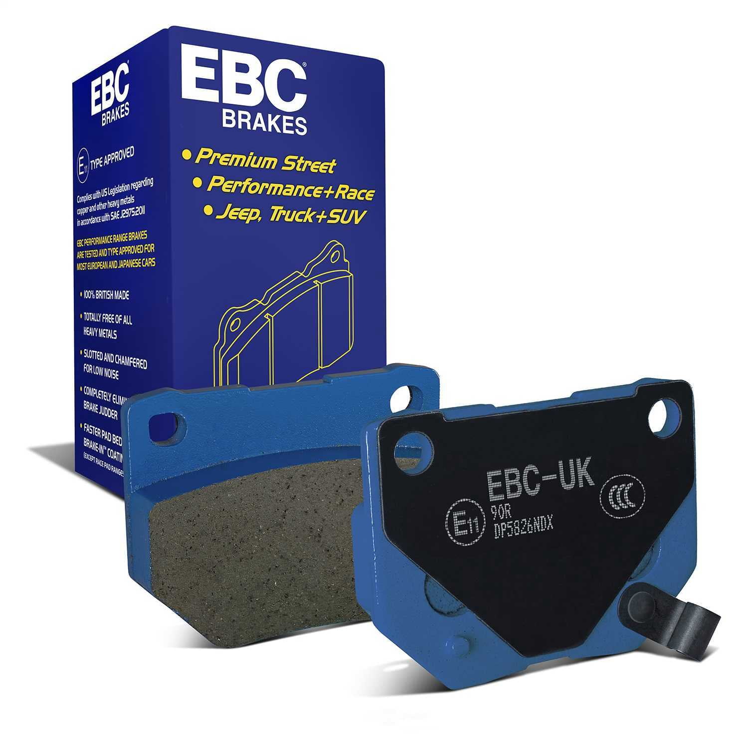 EBC Brakes DP5826NDX Bluestuff NDX Full Race Brake Pads, FMSI Pad No. D461 Vented 295mm Dia. 64mm