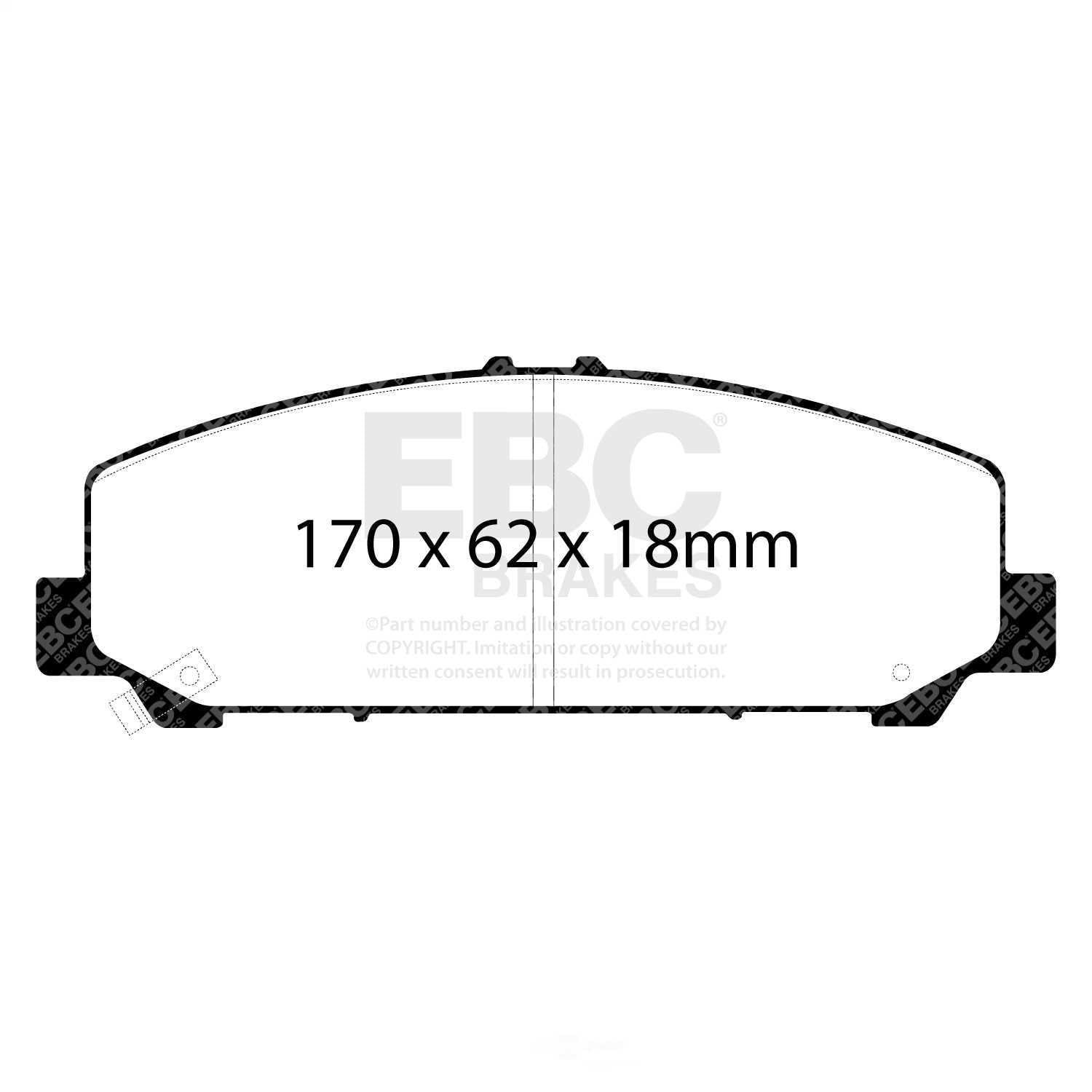 EBC Brakes Extra Duty Light Truck, Jeep and SUV Brake Pad Set Fits select: 2008-2015,2017-2023 NISSAN TITAN