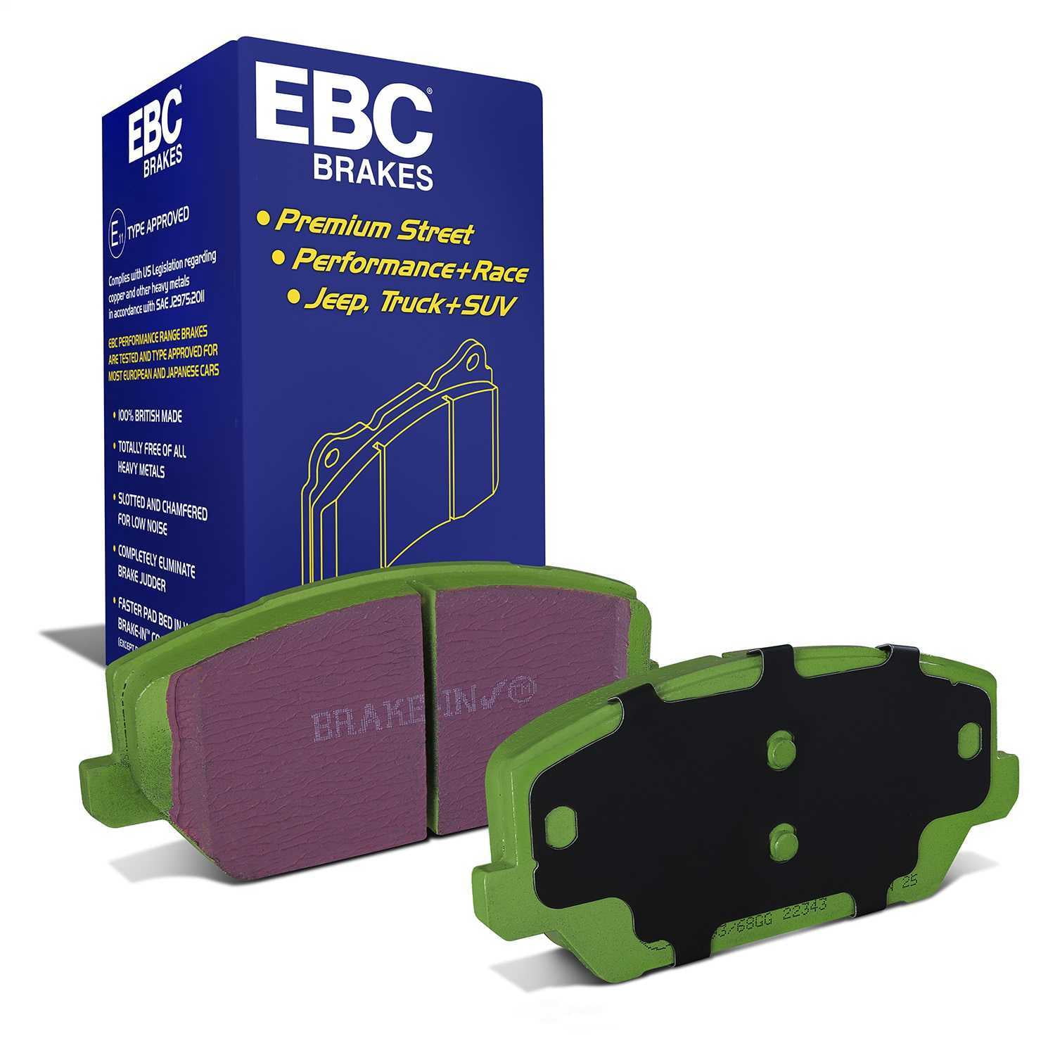 EBC Brakes DP22343 Greenstuff 2000 Series Sport Brake Pads, FMSI Pad No. D2211 Vented 345mm Dia