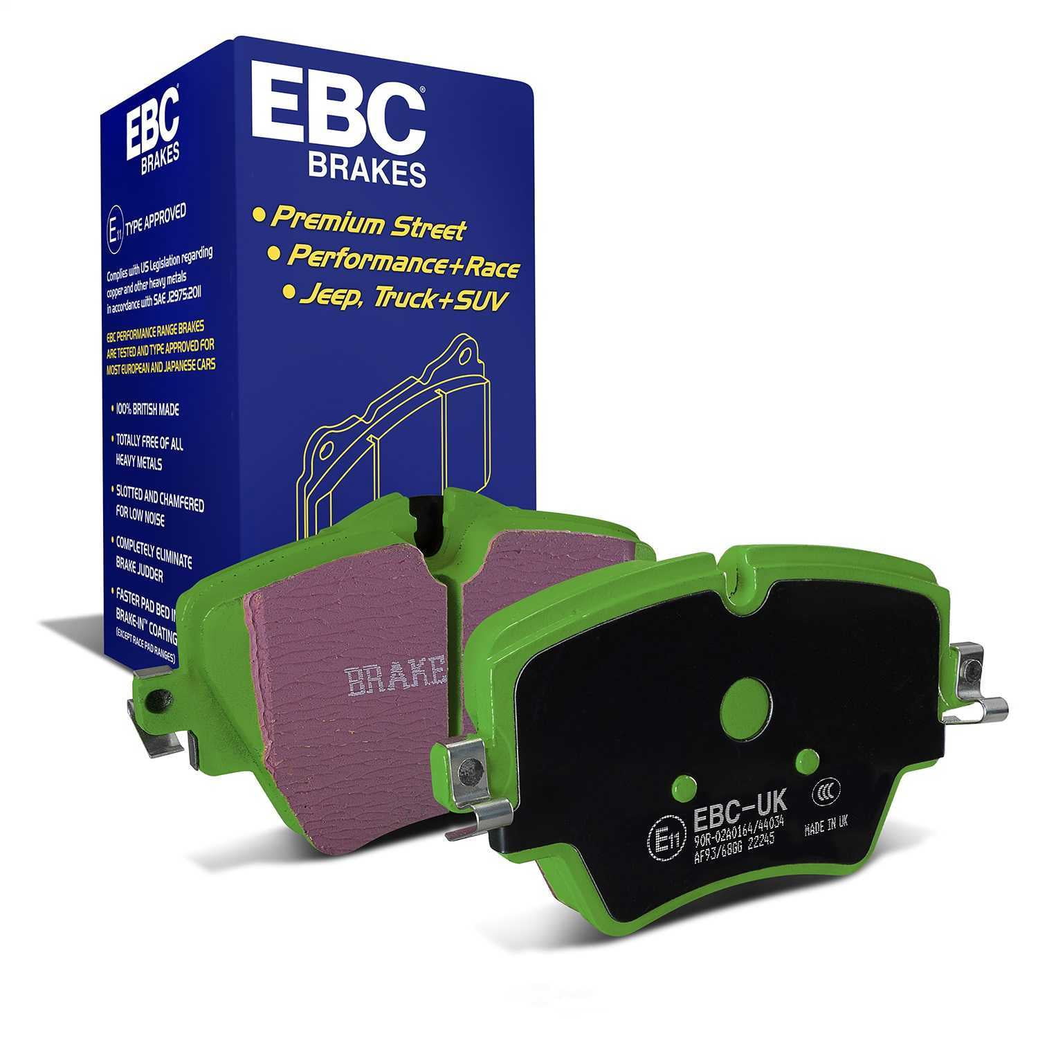 EBC Brakes DP22245 Greenstuff 2000 Series Sport Brake Pads, FMSI Pad No. D1892 Vented 307mm Dia