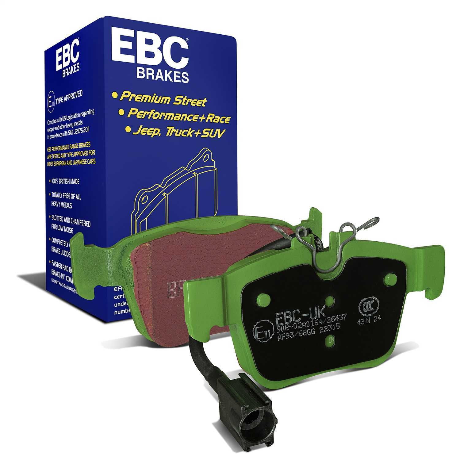 EBC Brakes DP22315 Greenstuff 2000 Series Sport Brake Pads, FMSI Pad No. D1989 Vented 320mm Dia