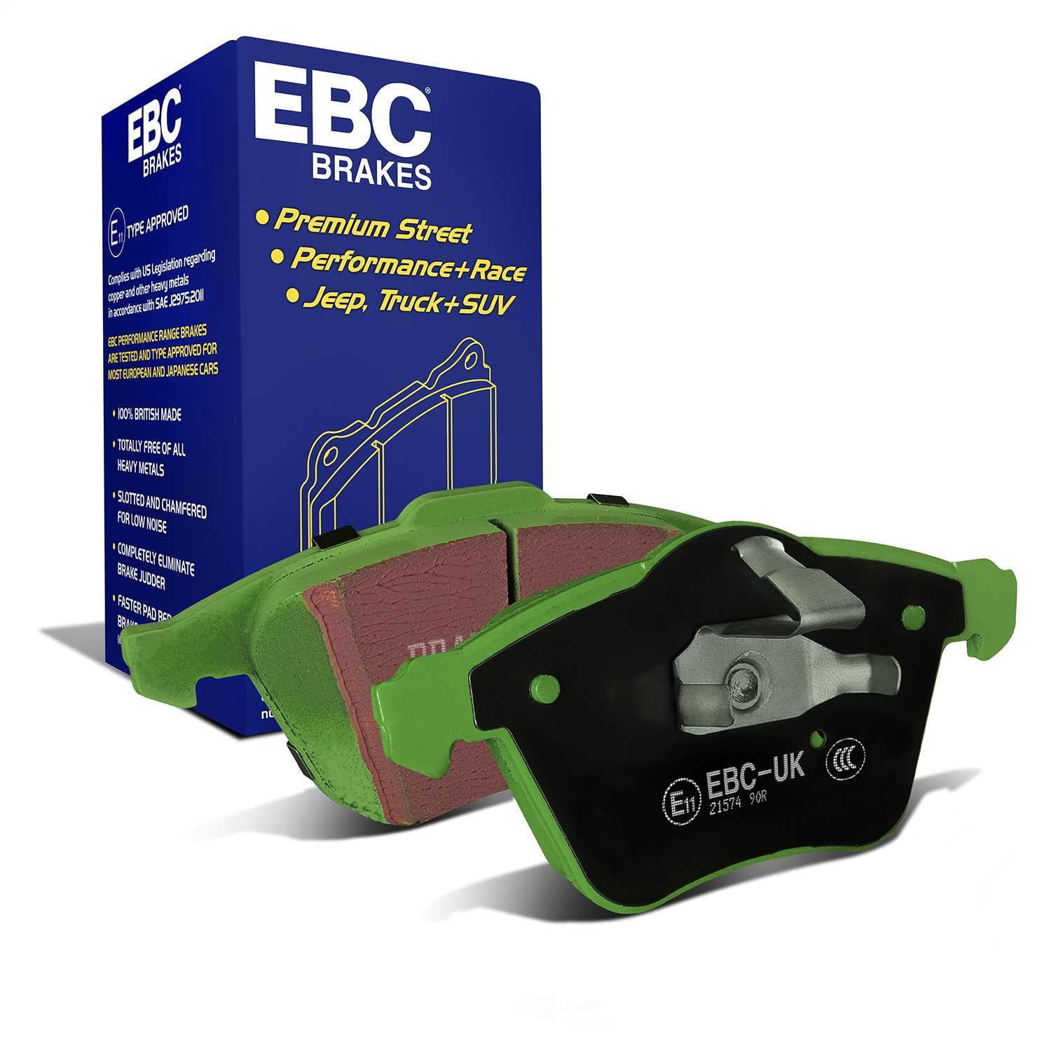 EBC Brakes DP21574 Greenstuff 2000 Series Sport Brake Pads, FMSI Pad No. D915 Vented 320mm Dia